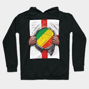 Republic Of The Congo Flag English Flag Ripped - Gift for Congon From Republic Of The Congo Hoodie